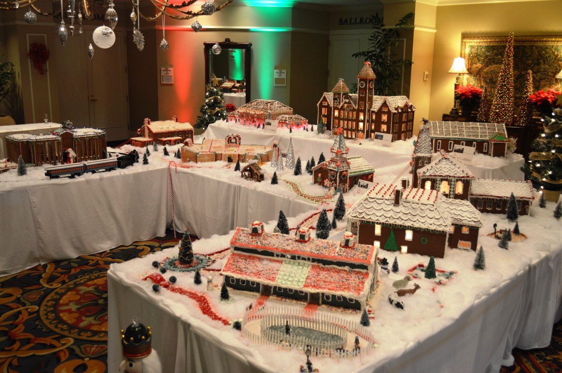 Ten buildings are in this year's Gingerbread Village display. (Alec Harvey/Alabama NewsCenter)