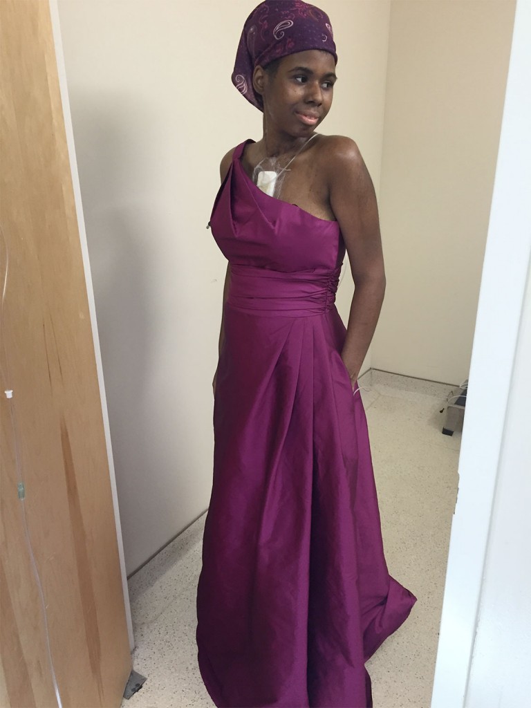 Michelle will choose from one of 12 dresses sent to her by Bella Bridesmaids in Homewood to take home for her May 6 prom. (UAB Media)