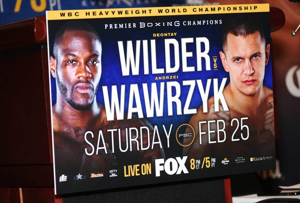 A sign at Wednesday's press conference announces the fight. (Solomon Crenshaw Jr. / Alabama NewsCenter)