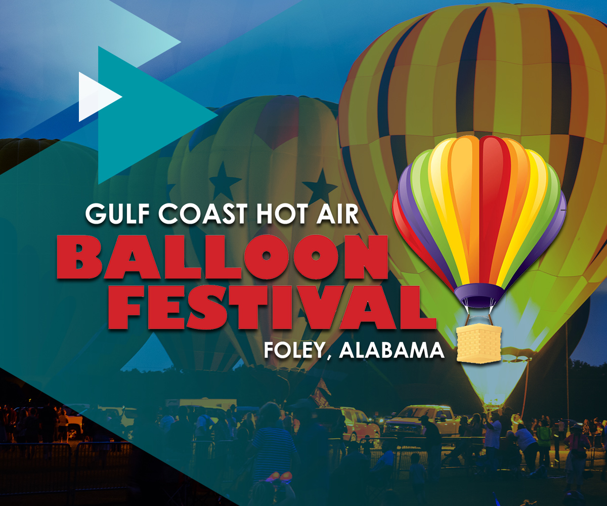 Το Φεστιβάλ αερόστατων του Gulf Coast είναι 12-14 Μαΐου στο Foley. Το OWA Island Amphitheatre θα έχει επίσης ζωντανή ψυχαγωγία όλο το Σαββατοκύριακο. (συνεισφορά)