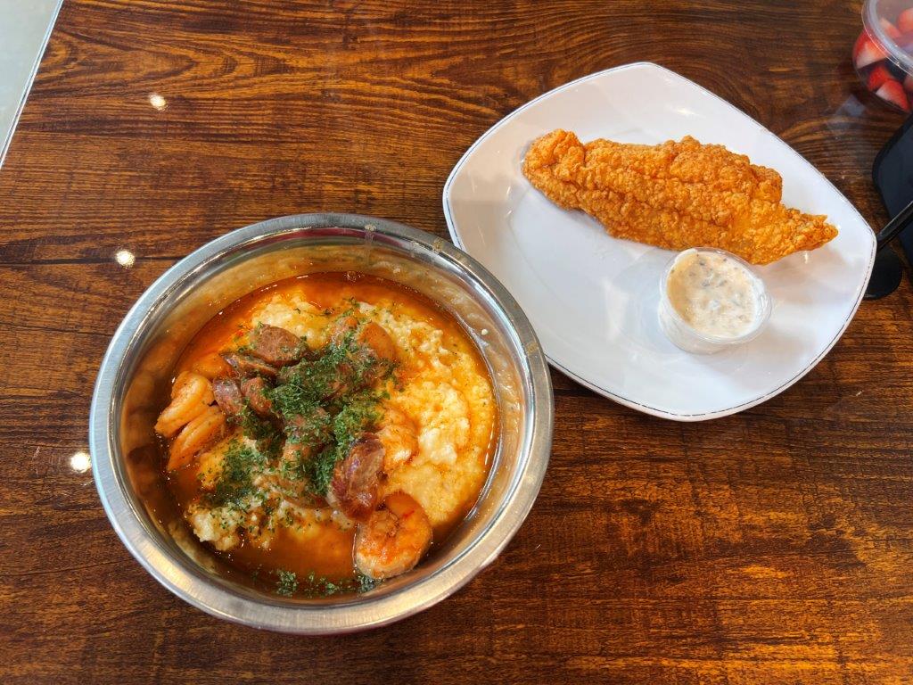 The catfish at Yo' Mama's is great with the house-made tartar sauce or you can add it to your shrimp and grits. (Michael Tomberlin / Alabama News Center)