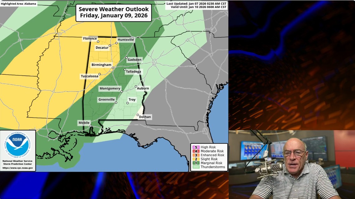 James Spann: Potential for heavy rains/strong storms late Friday/Friday night in Alabama