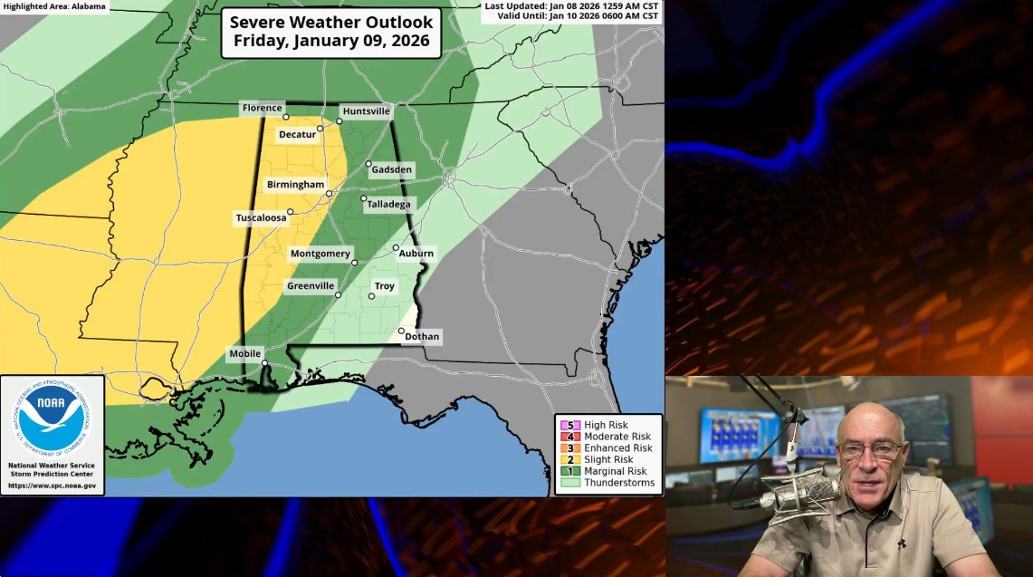 James Spann: A good soaking for North/Central Alabama tomorrow/tomorrow night; some strong storms
