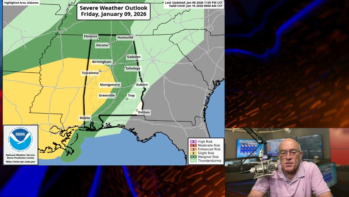 James Spann: Waves of rain and thunderstorms for Alabama through tomorrow